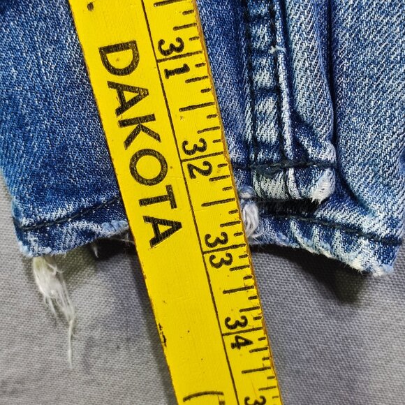 Buffalo jeans Six authentic men's size 31x32 hard washed blue frayed distressed - Picture 13 of 14